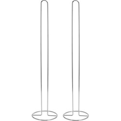 Toiletrollen houder - 2x - 15 x 60 cm - chroom - wc-rol houder - Toiletrolhouders
