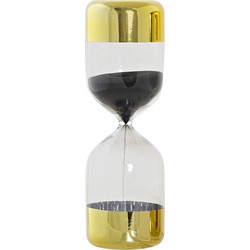 Zandloper cilinder Timer - decoratie of tijdsmeting - 15 minuten zwart zand - D6,5 x H20,5 cm cm - glas - Zandlopers