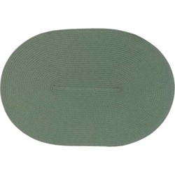 Unique Living - Placemat Daisy - Ovaal - Rotan - Donkergroen - 45x30cm