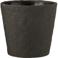 J-line - Bloempot Bar Cement Zwart Extra Large - 25.5x25.5x23.5cm