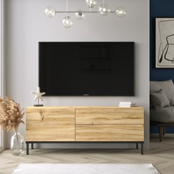 TV Meubel Mistral Eik Zwart Melamine 120x46,4x35,5 cm