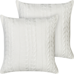 CADETIA - Sierkussen set van 2 - Gebroken wit - 45 x 45 cm - Katoen