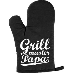 Vaderdag cadeau BBQ handschoen Grillmaster papa zwart - Ovenwanten