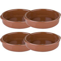Regas Ovenschalen terracotta - 4x stuks - D20 cm - aardewerk - 400 ml - Ovenschalen