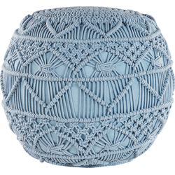 KAYSERI  - Poef - Blauw - 40 cm - Katoen