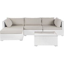 Beliani SANO - Loungeset-Wit-PE rotan