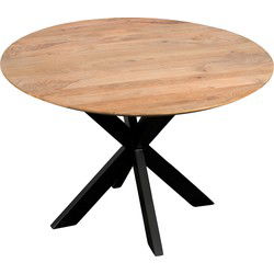 QUVIO Eettafel Sofia – Rond – Ø120 – Kruispoot – Naturel