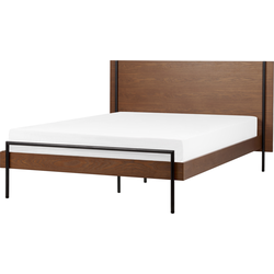 LIBERMONT - Tweepersoonsbed - Donkerbruin - 140 x 200 cm - MDF