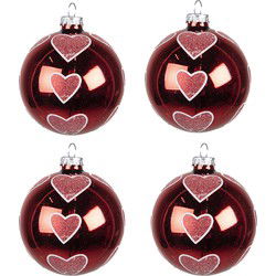 Clayre & Eef Kerstbal Set van 4 Rood Glas