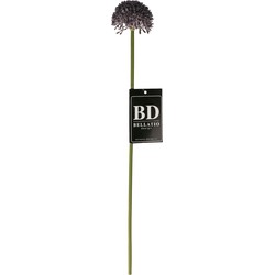 Bellatio Design Allium kunstbloem - losse steel - paars - 44 cm - Kunstbloemen