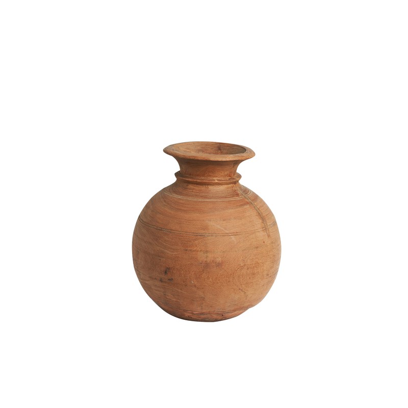 New Routz Houten pot/vaas bol - 