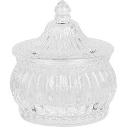 Clayre & Eef Voorraadpot Ø 10x11cm Transparant Glas