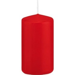 1x Kaarsen rood 5 x 10 cm 23 branduren sfeerkaarsen - Stompkaarsen