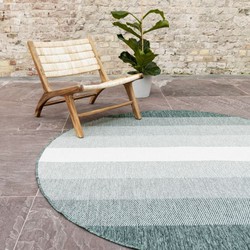 Rond Buiten vloerkleed Boa - Groen/Wit - dubbelzijdig - EVA Interior - Polypropyleen