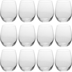 12x Luxe waterglazen van 390 ml - Drinkglazen