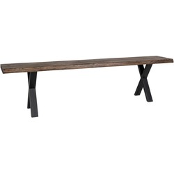 Toulon Bench - Bench in smoked oil oak with wavy edge 180x32 cm