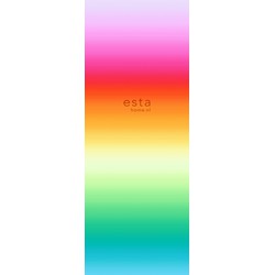 ESTAhome fotobehang regenboog motief roze, rood en oranje - 100 x 279 cm - 156506