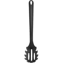 Kunststof spaghetti lepel/opscheplepel - zwart - 30 cm - keukengerei - Opscheplepels