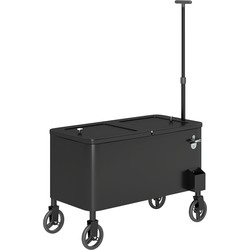 4goodz Outsunny 76L Verrijdbare Koelbox met Wielen, Flessenopener, Deksel, Handgrepen - Zwart