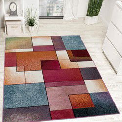 Laagpolig Vloerkleed - Eceria - Geo Geblokt - Multi - 70x250 cm
