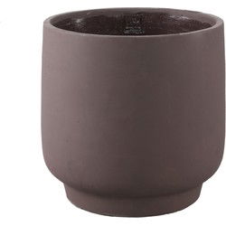 PTMD Bloempot Aline - 30x30x30 cm - Cement - Zwart
