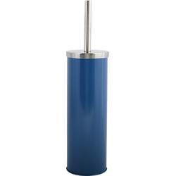 MSV Toiletborstel in houder/wc-borstel - metaal - marine blauw - 38 cm - Toiletborstels