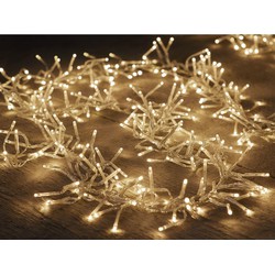 Set van 2x stuks clusterverlichting met timer 768 lampjes warm wit 4,5 m - Kerstverlichting kerstboom