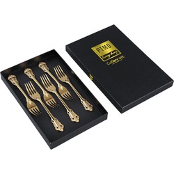 PTMD Thrust Gold stainless steel pastry fork in giftbox