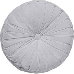Dutch Decor KAJA - Sierkussen rond velvet Ø40 cm - Micro Chip - lichtgrijs - Dutch Decor