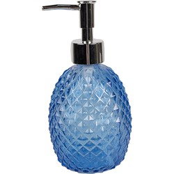 Clayre & Eef Zeepdispenser 350 ml Blauw Glas Zeeppompje