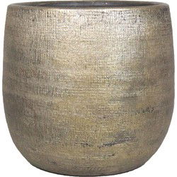 Floran Plantenpot Mira - goudkleurig - keramiek - D24,5 x H27 cm - Plantenpotten