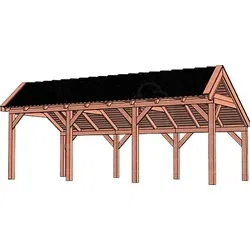 Trendhout douglas kapschuur De Stee, 740 x 360 cm
