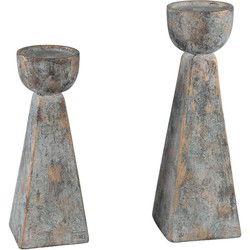 PTMD Zavis Kandelaar - 12 x 12 x 37 cm  - Cement - Grijs