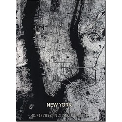 Aluminium Citymap New York 100x80 cm 