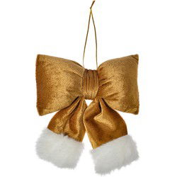 Clayre & Eef Kersthanger Strik 15x3x17 cm Goudkleurig Synthetisch