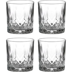 LAV whisky/water/drinkglazen Odin - gedecoreerd glas - 4x stuks - 330 ml - Drinkglazen