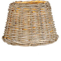Clayre & Eef Lampenkap  Ø 23x17 cm Beige Rotan Rond Rieten Lampenkap