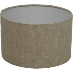 HSM Collection-Ronde Lampenkap-ø32x20-Wit-Jute/Wol