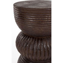 Housecraft Living Santo Bijzettafel Rond 30 cm Mangohout Bruin donker