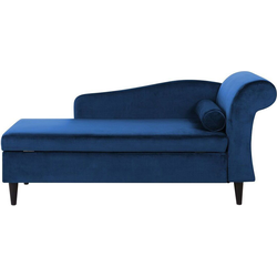 LUIRO - Chaise longue - Marineblauw - Rechterzijde - Fluweel