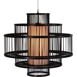 Fine Asianliving Bamboe Hanglamp Handgemaakt Zwart - Louis