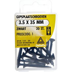 Gipsplaatschr. 3,5x35mm zwt 20st