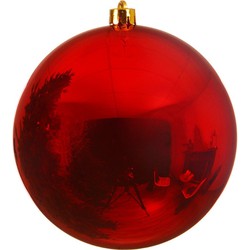 Grote raam/deur/kerstboom decoratie rode kerstballen 25 cm glans - Kerstbal