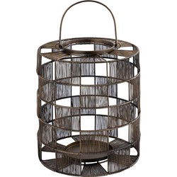 PTMD Stenn Lantaarn - 29x29x35 cm - Ijzer - Messing