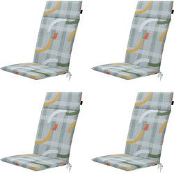 Madison -  Tuinstoelkussen Hoge Rug Tess orange - Ca. 120x50 cm - Set van 4