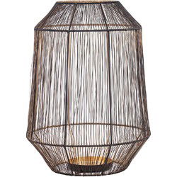 PTMD Justy Windlicht - 24 x 24 x 27 cm - Ijzer - Zwart