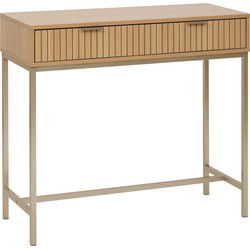 5five® Sidetable Tasso / wandtafel met dubbele Laden  - Bruin