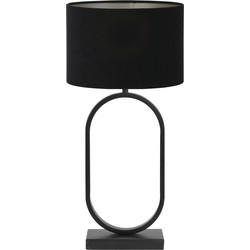 Tafellamp Jamiri/Velours - Zwart/Zwart - Ø30x67cm