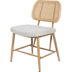 Eetkamerstoel Stof Beige - Zithoogte 49cm - 54x54x83cm - Nienke - Set van 2