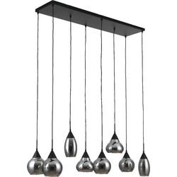 Furntastik Aquileia Hanglamp, 8-lichts, smoke glas